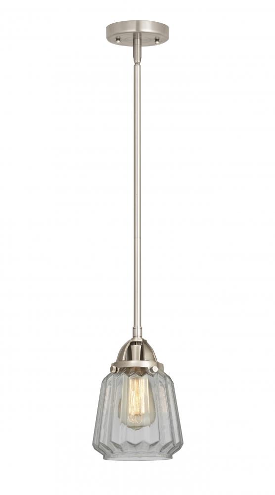 Chatham - 1 Light - 7 inch - Brushed Satin Nickel - Stem hung - Mini Pendant