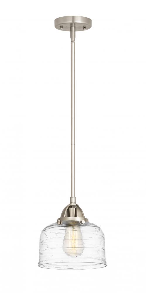 Bell - 1 Light - 8 inch - Brushed Satin Nickel - Stem hung - Mini Pendant