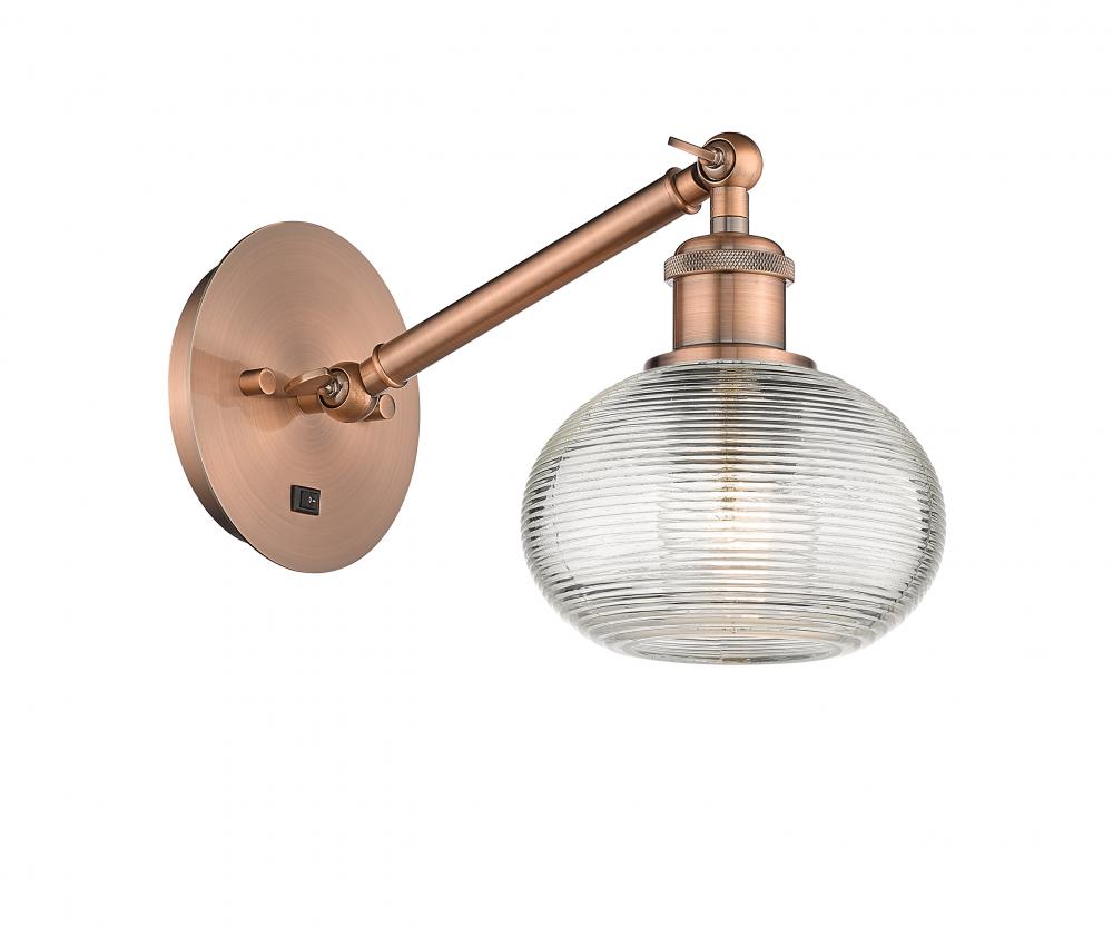 Ithaca - 1 Light - 6 inch - Antique Copper - Adjustable Sconce
