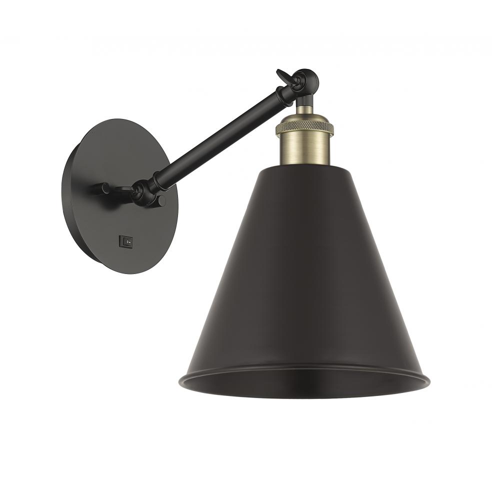 Berkshire - 1 Light - 8 inch - Black Antique Brass - Adjustable Sconce