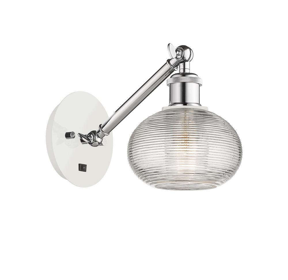 Ithaca - 1 Light - 6 inch - White Polished Chrome - Adjustable Sconce