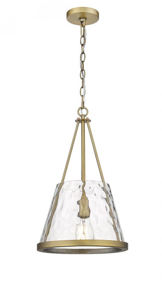 Lux - 1 Light - 12 inch - Brushed Brass - Chain Hung - Mini Pendant