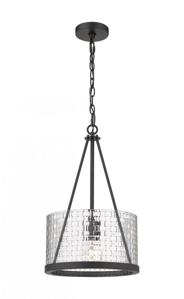 Marissa - 1 Light - 12 inch - Matte Black - Chain Hung - Mini Pendant