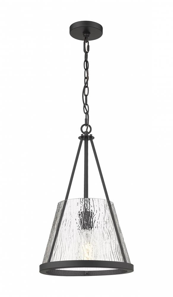 Lux - 1 Light - 12 inch - Matte Black - Chain Hung - Mini Pendant