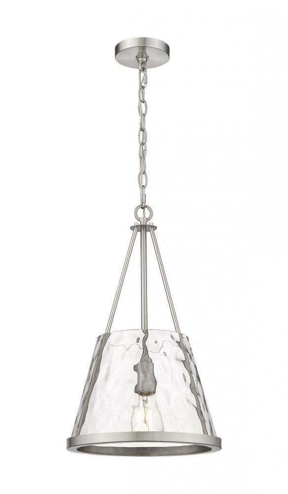 Lux - 1 Light - 12 inch - Brushed Satin Nickel - Chain Hung - Mini Pendant