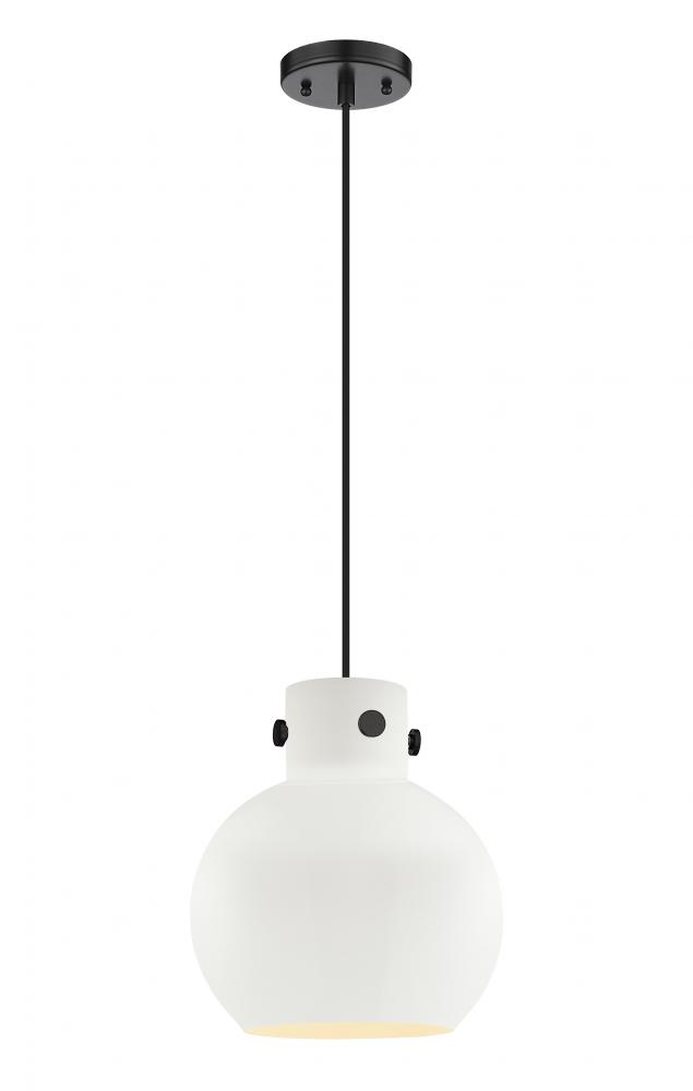 Newton Sphere - 1 Light - 10 inch - Matte Black - Cord hung - Pendant