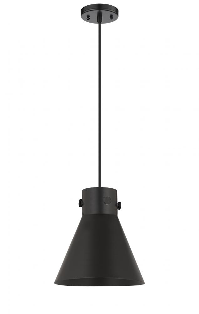 Newton Cone - 1 Light - 10 inch - Brushed Brass - Cord hung - Pendant