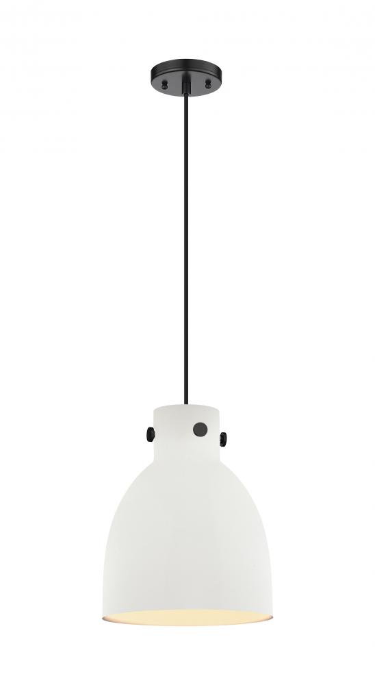 Newton Bell - 1 Light - 10 inch - Matte Black - Cord hung - Pendant