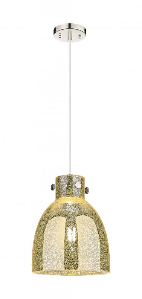 Newton Bell - 1 Light - 10 inch - Polished Nickel - Cord hung - Pendant