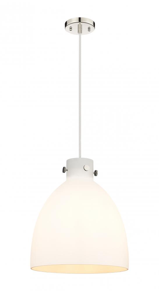 Newton Bell - 1 Light - 14 inch - Polished Nickel - Cord hung - Pendant