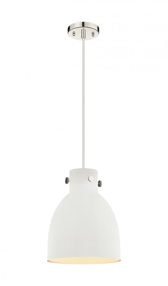 Newton Bell - 1 Light - 10 inch - Polished Nickel - Cord hung - Pendant