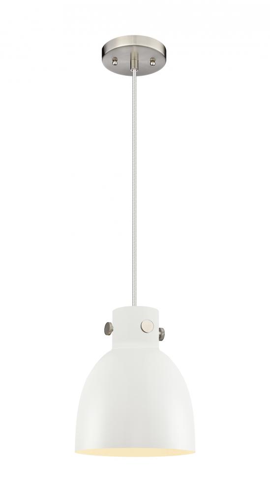 Newton Bell - 1 Light - 8 inch - Satin Nickel - Cord hung - Pendant