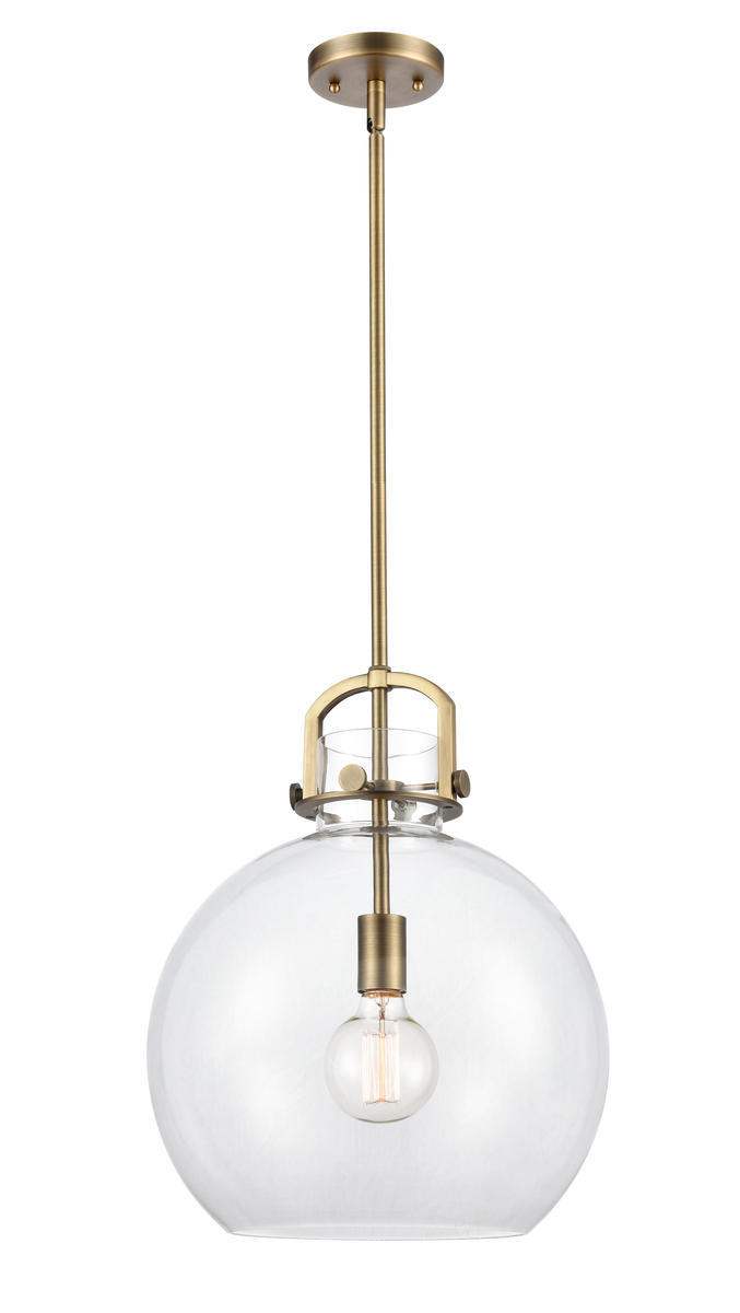 Newton Sphere - 1 Light - 14 inch - Polished Nickel - Stem hung - Pendant