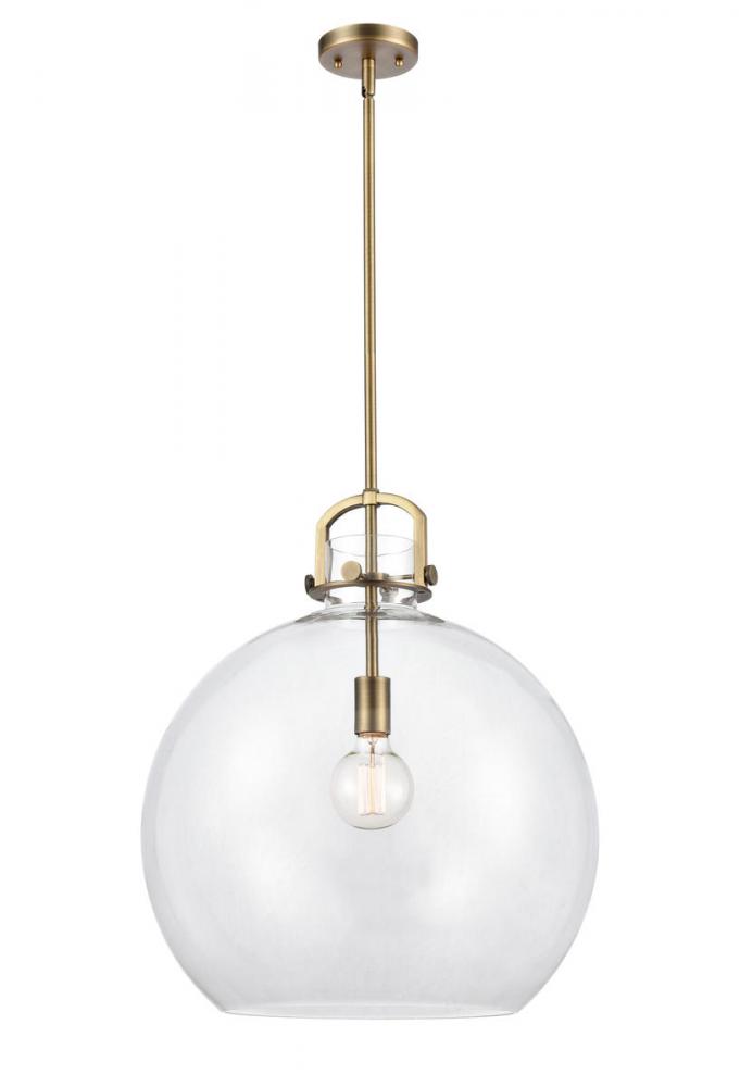 Newton Sphere - 1 Light - 18 inch - Brushed Brass - Stem hung - Pendant