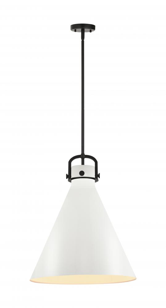 Newton Cone - 1 Light - 18 inch - Matte Black - Pendant