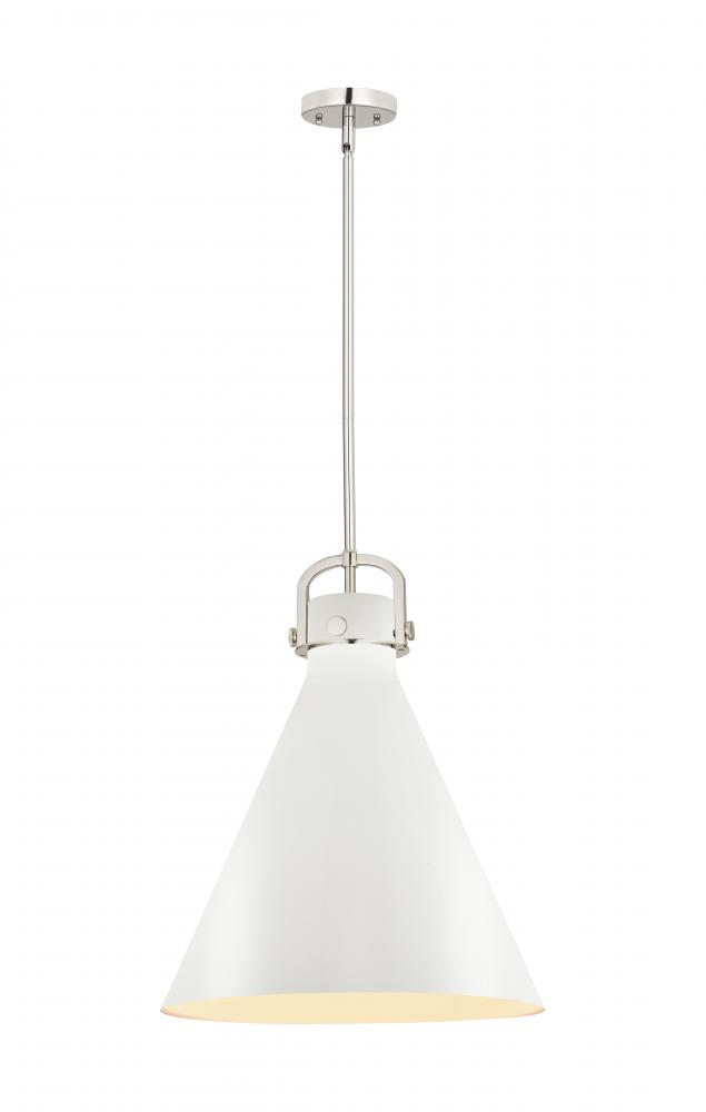 Newton Cone - 1 Light - 18 inch - Polished Nickel - Pendant