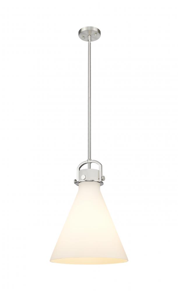 Newton Cone - 1 Light - 14 inch - Satin Nickel - Pendant