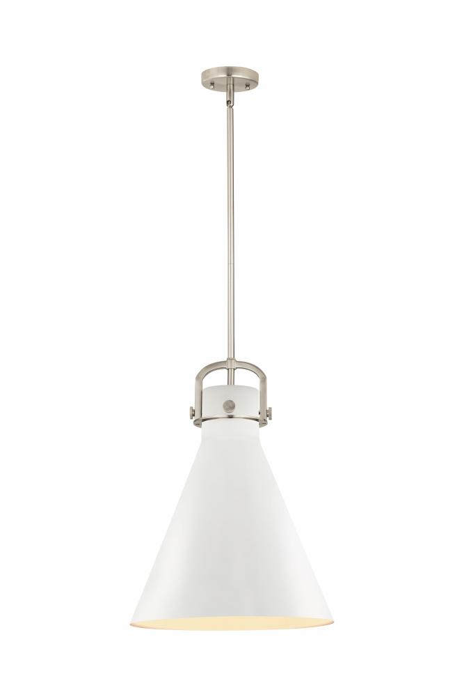 Newton Cone - 1 Light - 14 inch - Satin Nickel - Pendant