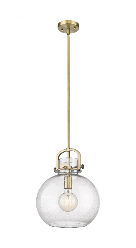 Newton Sphere - 1 Light - 12 inch - Brushed Brass - Stem Hung - Mini Pendant