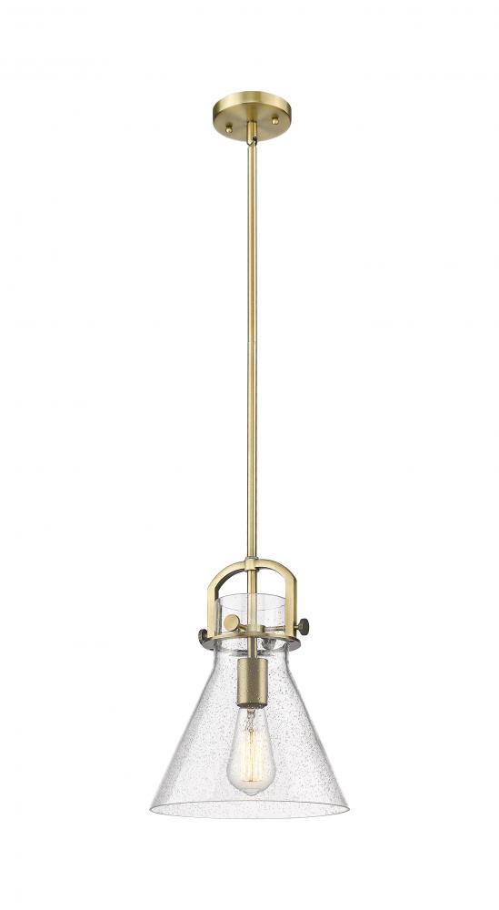 Newton Cone - 1 Light - 10 inch - Brushed Brass - Mini Pendant