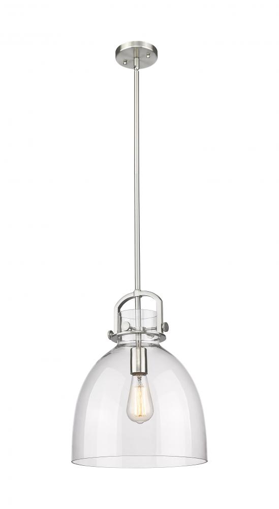 Newton Bell - 1 Light - 12 inch - Satin Nickel - Mini Pendant