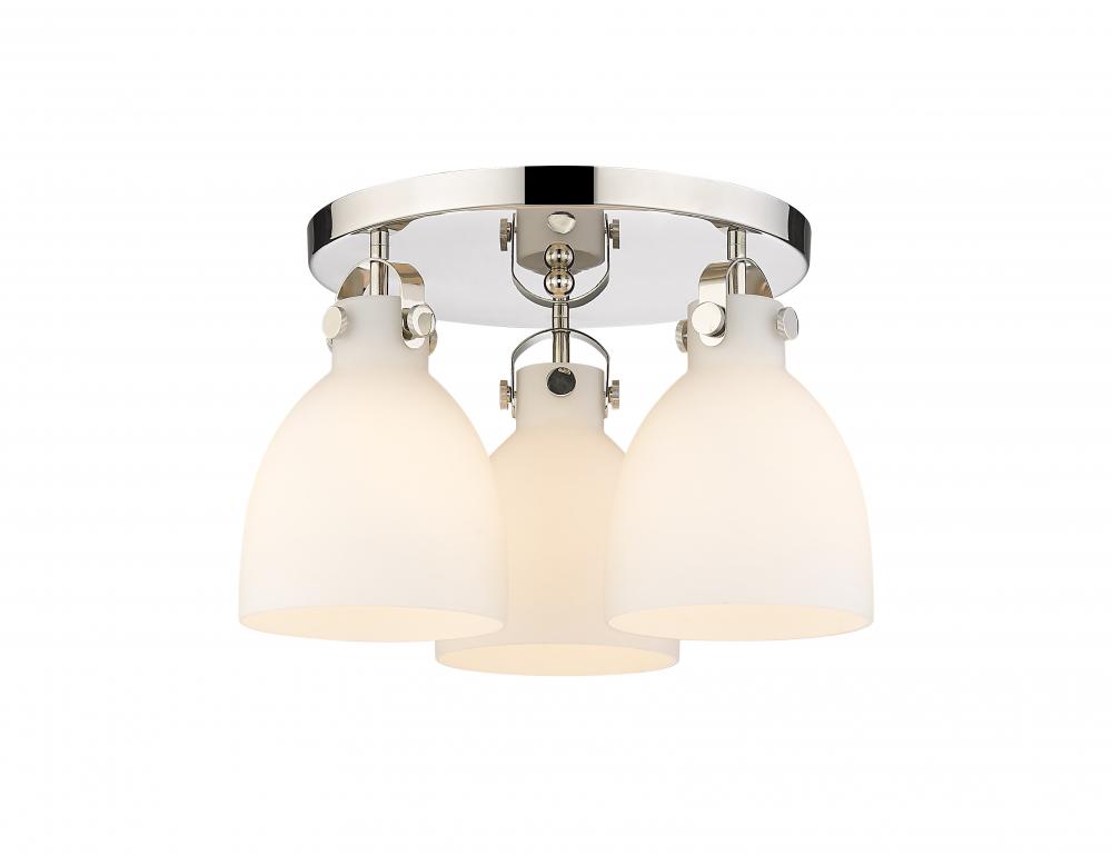 Newton Bell - 3 Light - 18 inch - Polished Nickel - Semi-Flush Mount