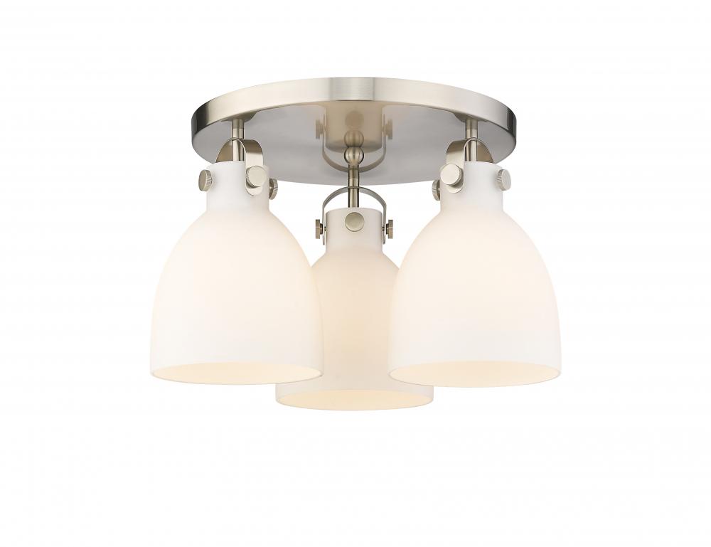 Newton Bell - 3 Light - 18 inch - Satin Nickel - Semi-Flush Mount