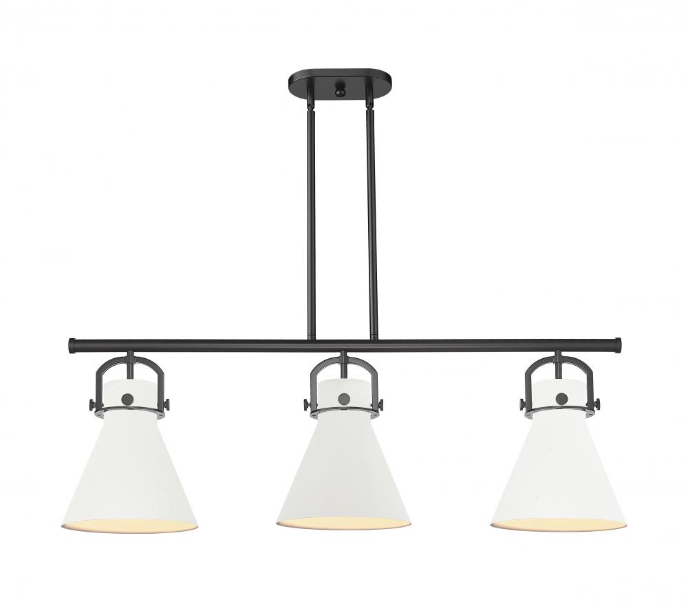 Newton Cone - 3 Light - 42 inch - Matte Black - Island Light