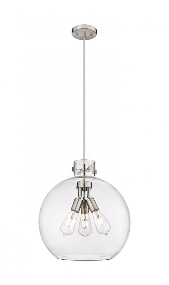 Newton Sphere - 3 Light - 16 inch - Satin Nickel - Cord hung - Pendant