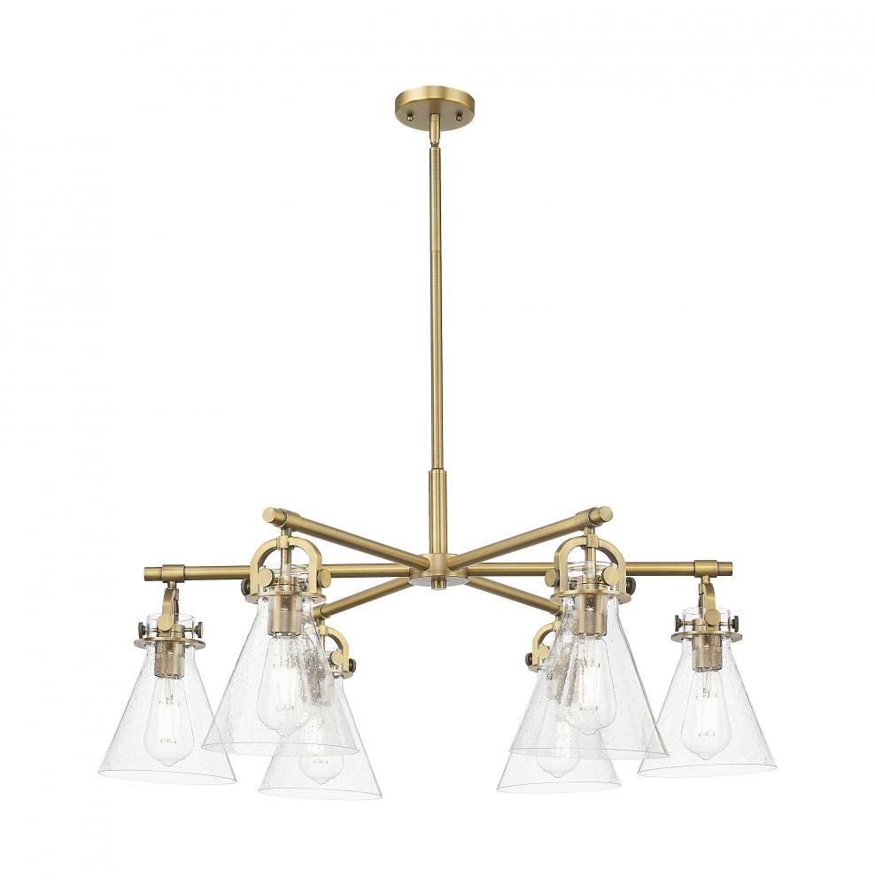 Newton Cone - 6 Light - 26 inch - Brushed Brass - Chandelier