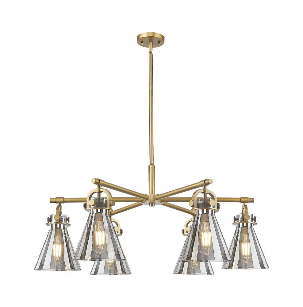 Newton Cone - 6 Light - 26 inch - Brushed Brass - Chandelier