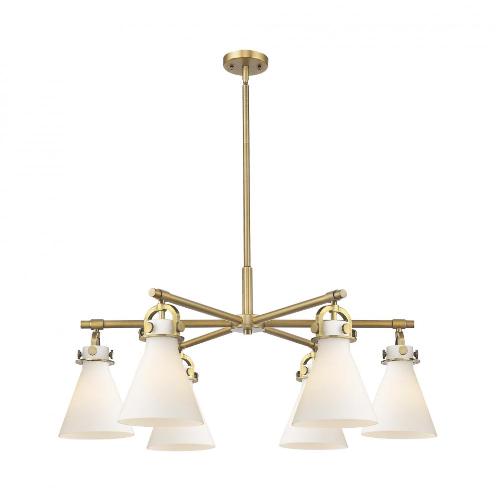 Newton Cone - 6 Light - 26 inch - Brushed Brass - Chandelier