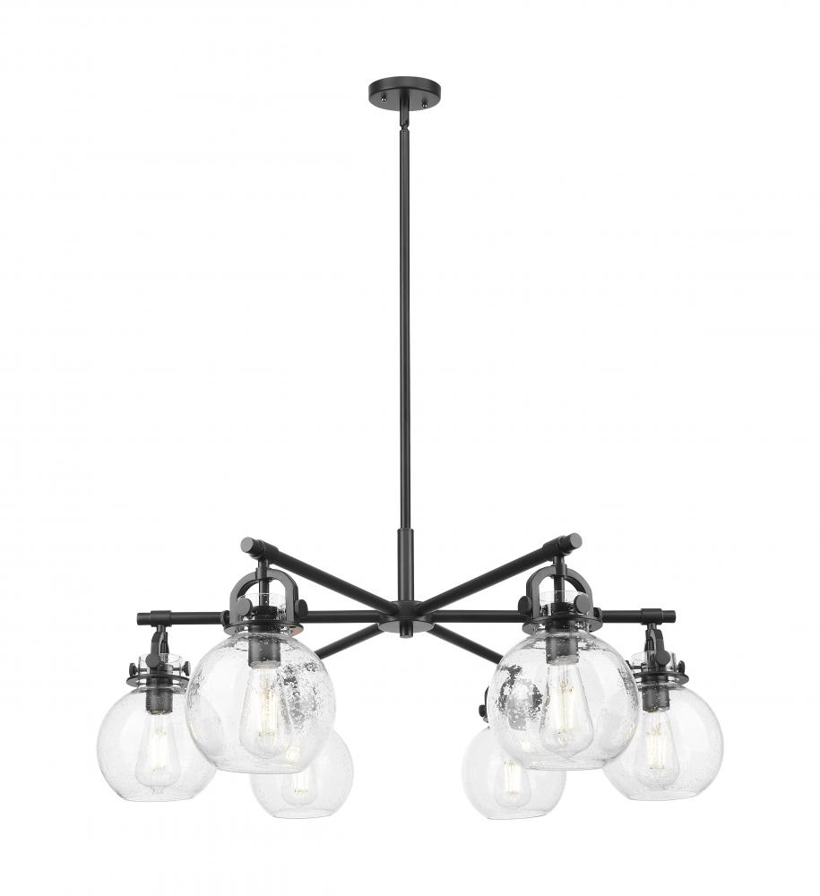 Newton Sphere - 6 Light - 26 inch - Matte Black - Chandelier