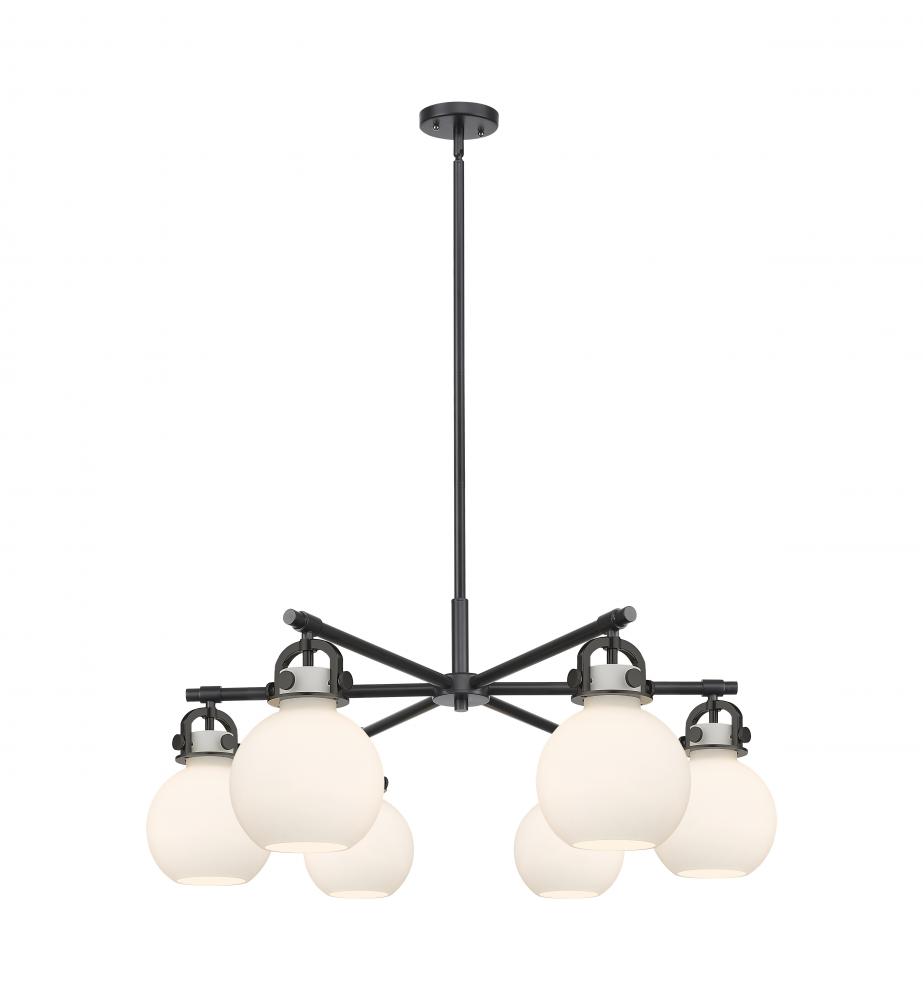 Newton Sphere - 6 Light - 26 inch - Matte Black - Chandelier
