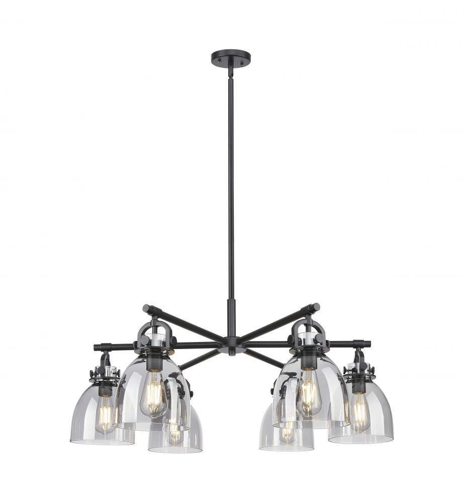 Newton Bell - 6 Light - 26 inch - Matte Black - Chandelier