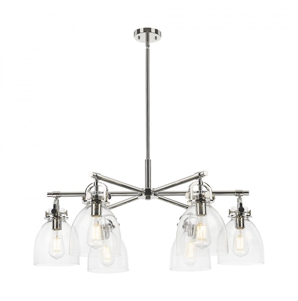 Newton Bell - 6 Light - 26 inch - Polished Nickel - Chandelier