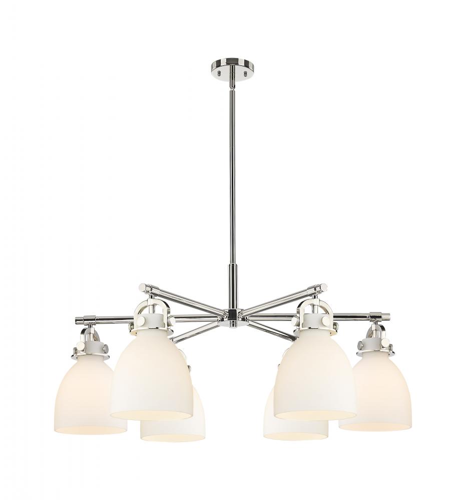 Newton Bell - 6 Light - 26 inch - Polished Nickel - Chandelier