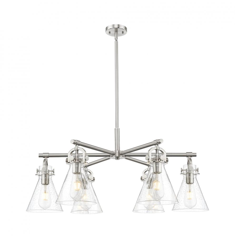 Newton Cone - 6 Light - 26 inch - Satin Nickel - Chandelier