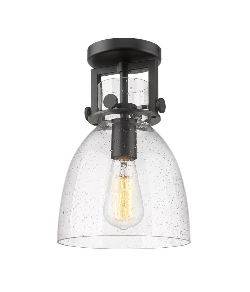Newton Bell - 1 Light - 8 inch - Matte Black - Semi-Flush Mount