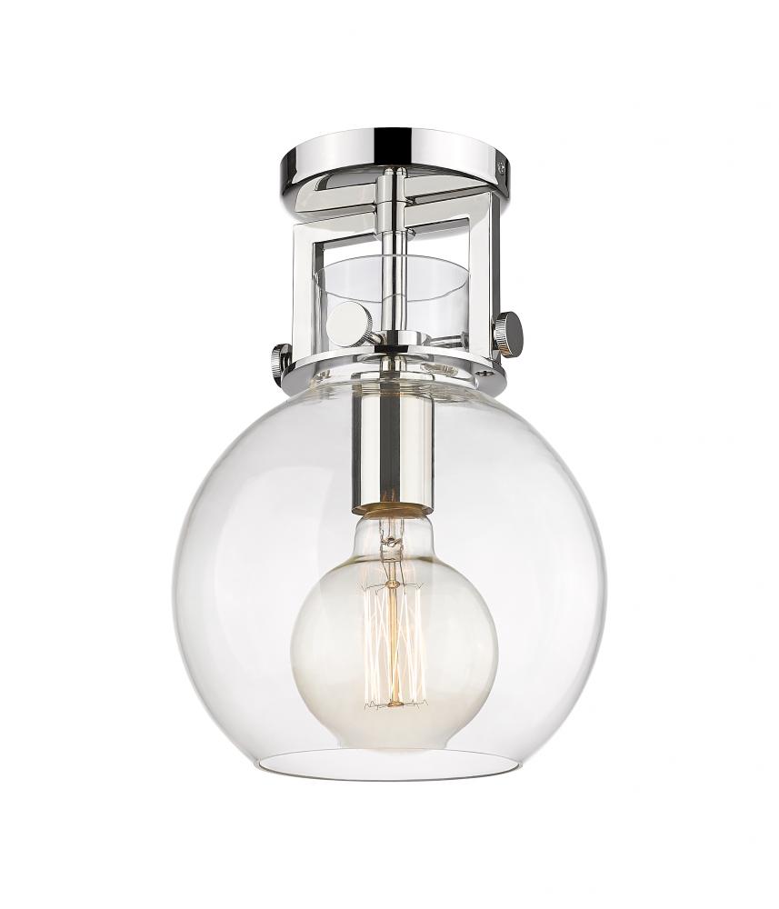 Newton Sphere - 1 Light - 8 inch - Polished Nickel - Semi-Flush Mount