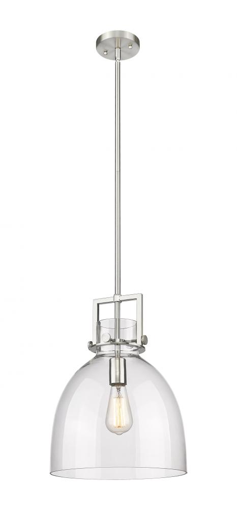 Newton Bell - 1 Light - 12 inch - Satin Nickel - Mini Pendant
