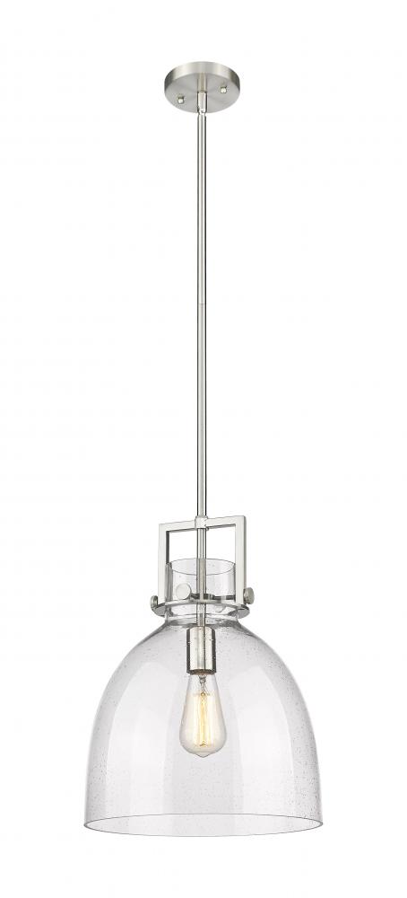 Newton Bell - 1 Light - 12 inch - Satin Nickel - Mini Pendant
