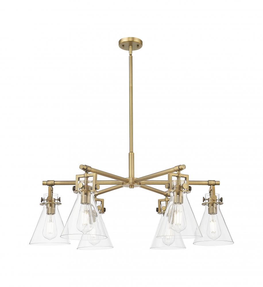Newton Cone - 6 Light - 26 inch - Brushed Brass - Chandelier
