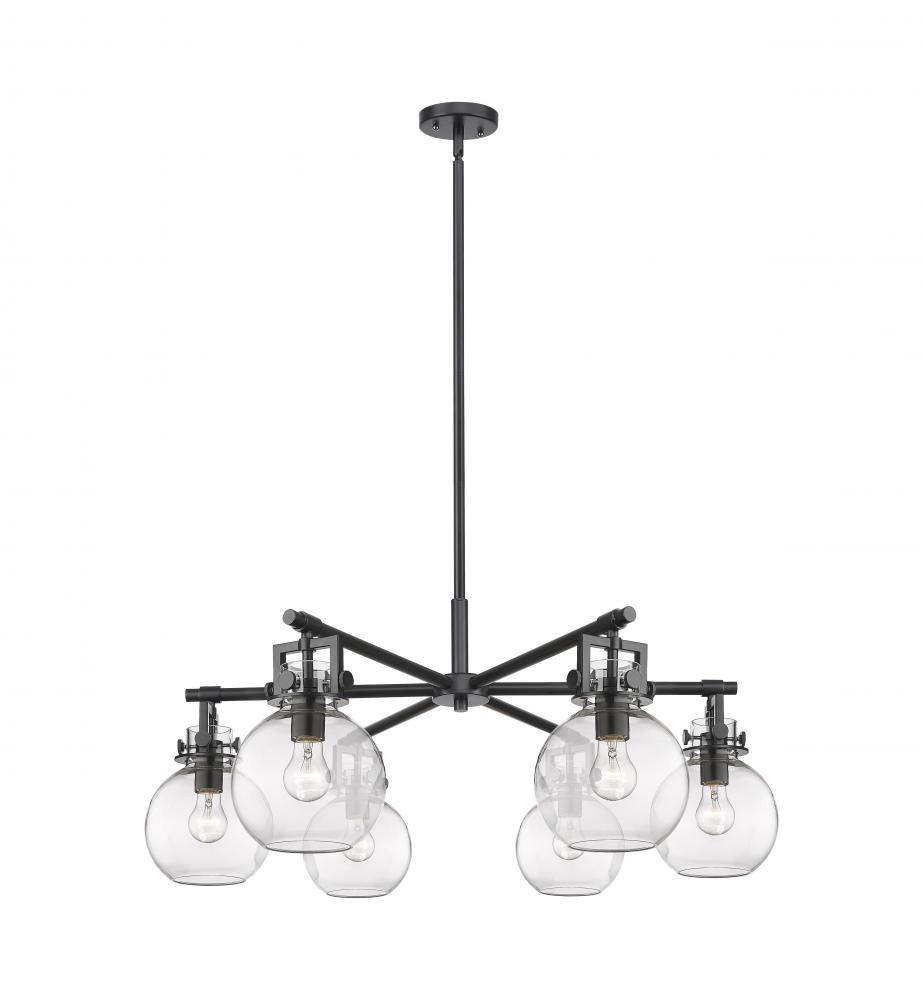 Newton Sphere - 6 Light - 26 inch - Matte Black - Chandelier
