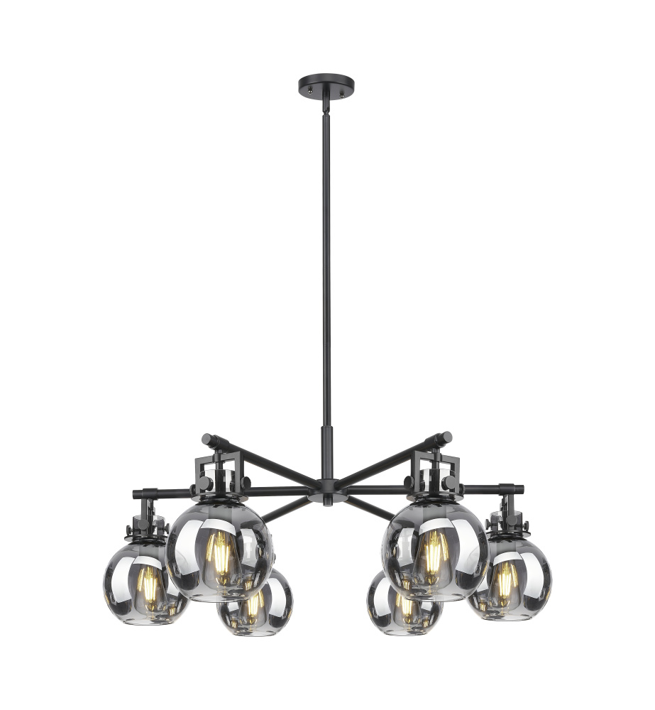 Newton Sphere - 6 Light - 26 inch - Matte Black - Chandelier