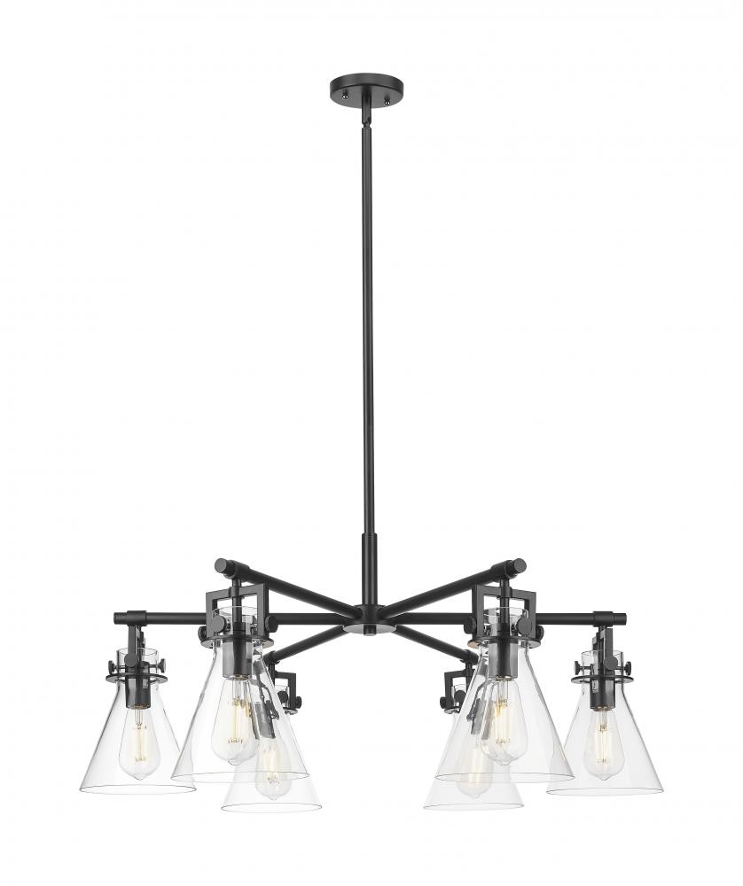 Newton Cone - 6 Light - 26 inch - Matte Black - Chandelier