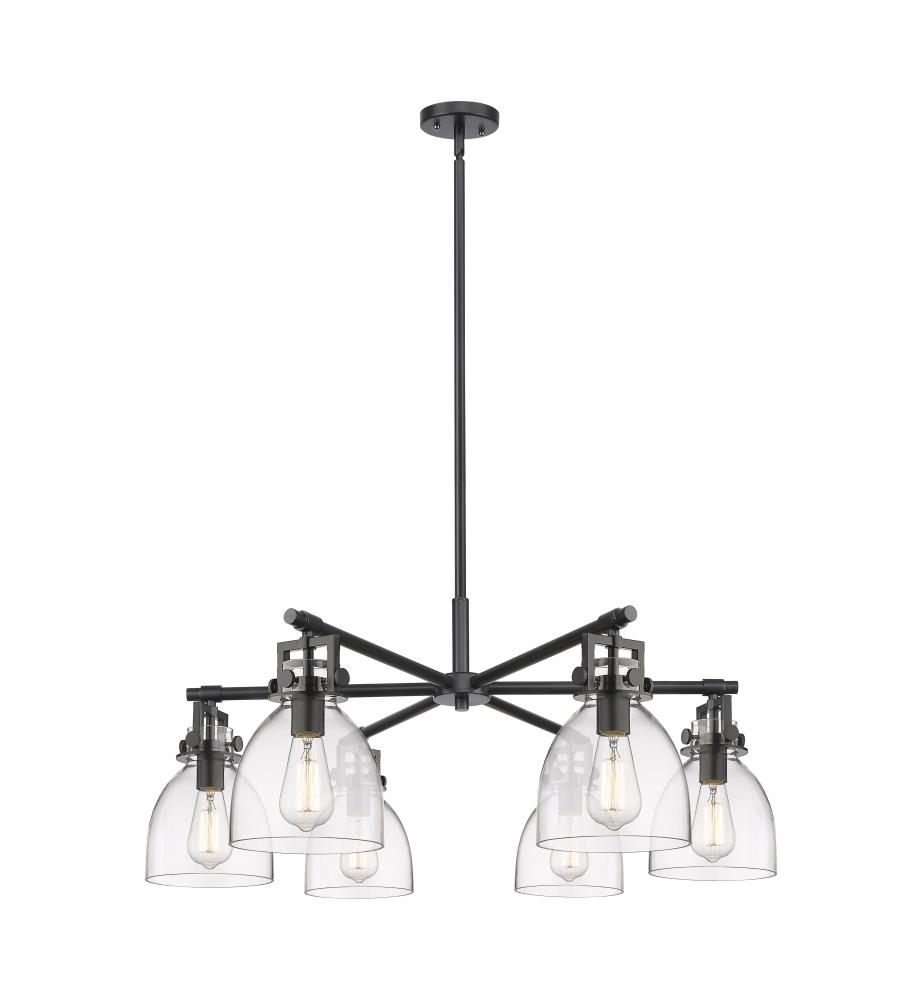 Newton Bell - 6 Light - 26 inch - Matte Black - Chandelier