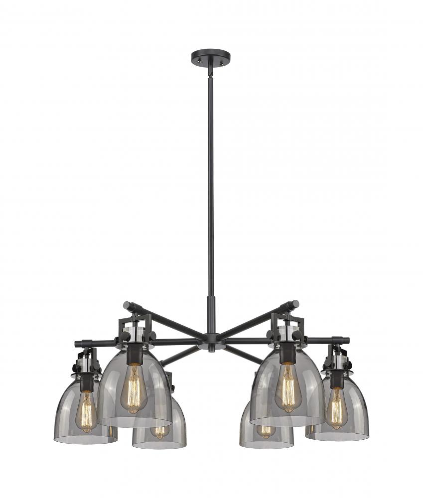 Newton Bell - 6 Light - 26 inch - Matte Black - Chandelier