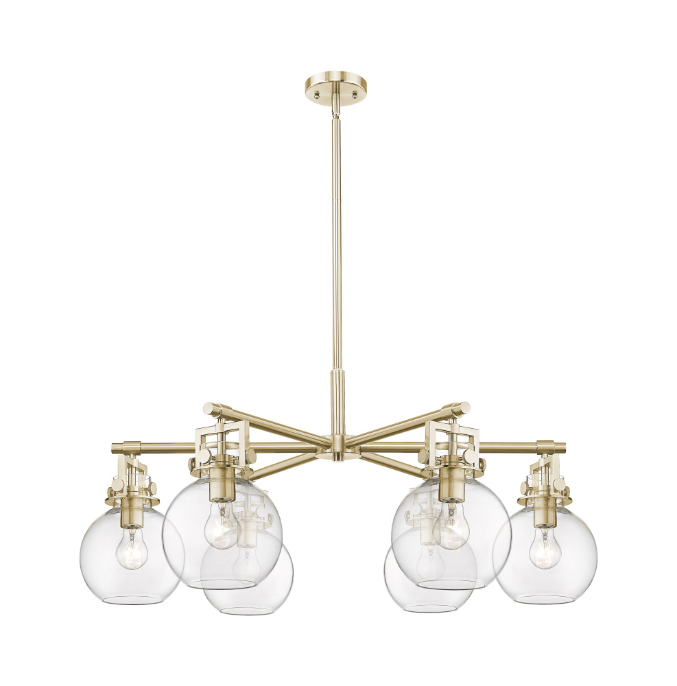 Newton Sphere - 6 Light - 26 inch - Champagne Bronze - Chandelier