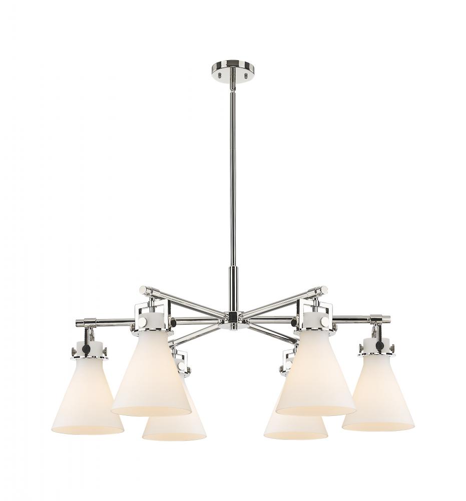 Newton Sphere - 6 Light - 26 inch - Polished Nickel - Chandelier